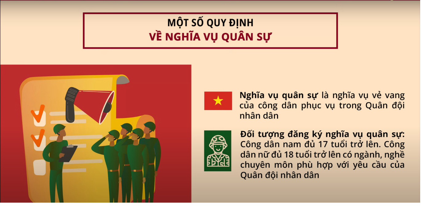 1. Một số quy định về nghĩa vụ quân sự: