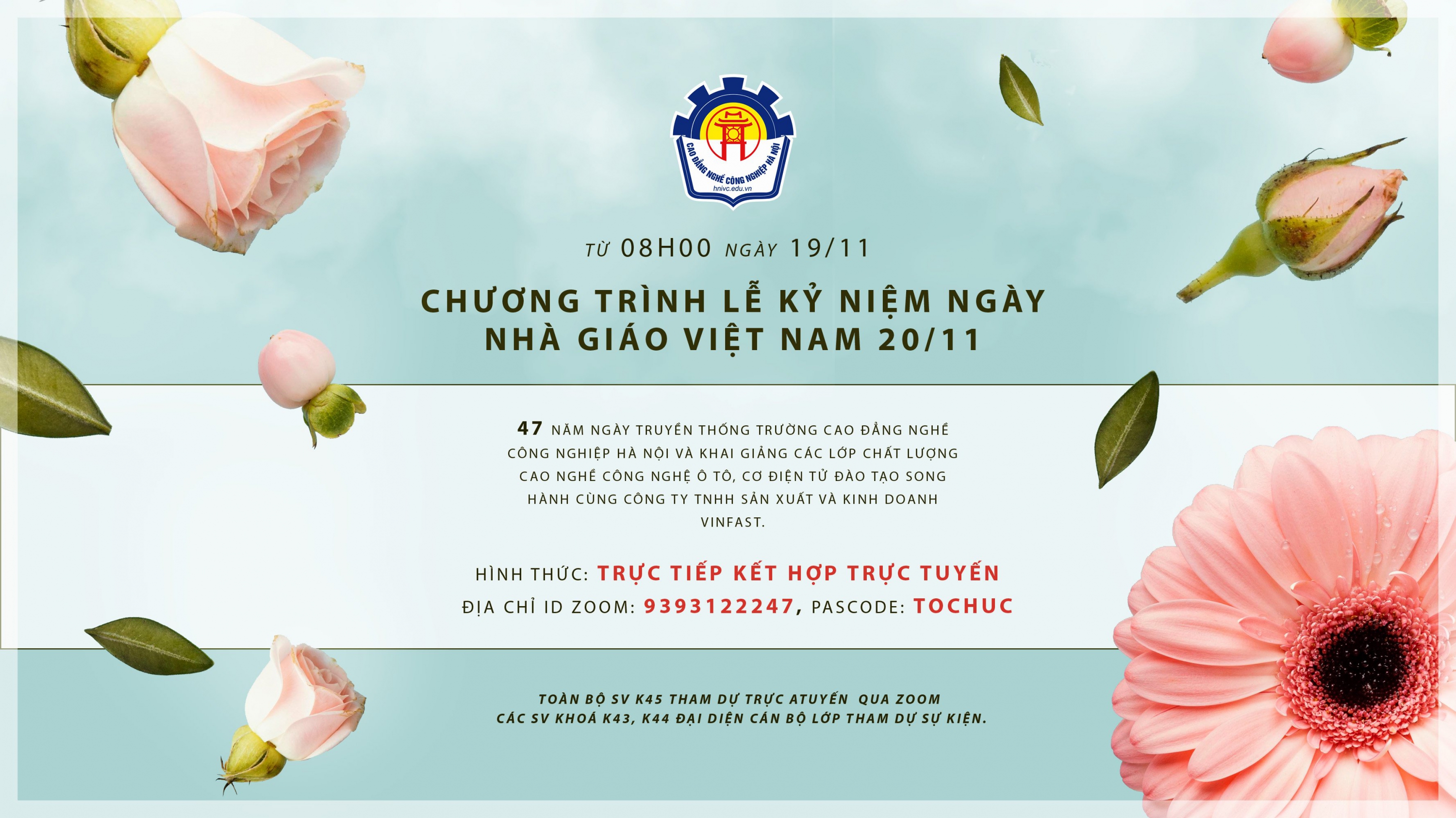 Thông báo tổ chức lễ kỷ niệm