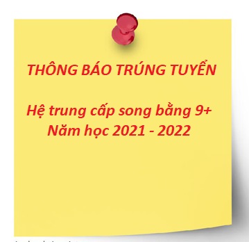 Danh sách trúng tuyển hệ trung cấp song bằng 9+ - k45